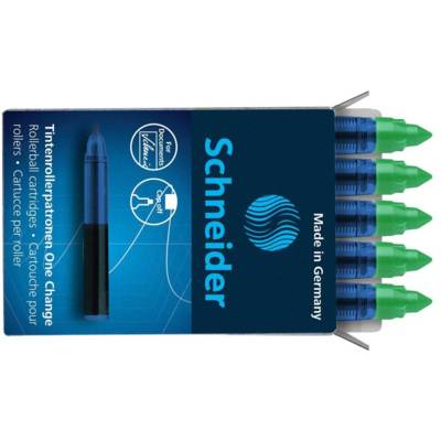 Cartouche roller One Change verte Boîte 5 pièces - SCHNEIDER
