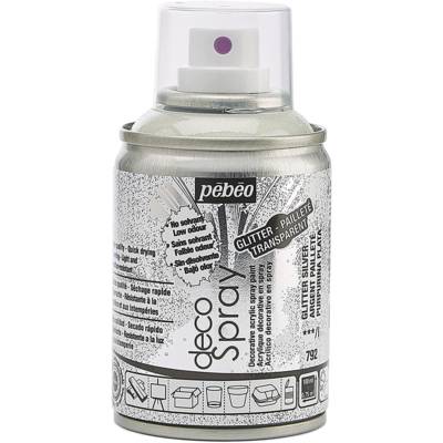 Aérosol 100 ml Peinture opaque permanente faible odeur PAILLETTE ARGENT - PÉBÉO