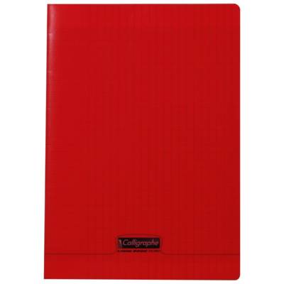 Cahier piqué 8000 POLYPRO A4 48 pages grands carreaux 90 g - Rouge - CLAIREFONTAINE