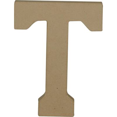 Support en papier brun mâché 20 cm, Lettre majuscule T - DÉCOPATCH