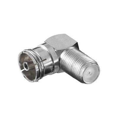 Adaptateur Sat F Femelle - IEC/Coax 9,5 mm Femelle En Angle 90° - GOOBAY