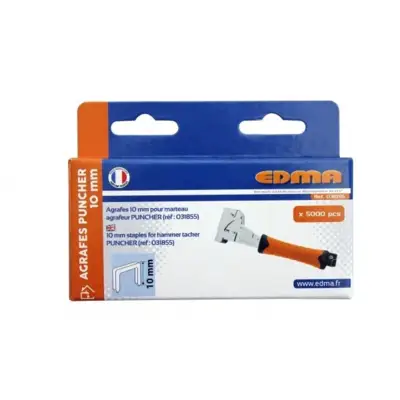 Agrafe pour marteau PUNCHER LONG 10MM BOITE DE 5000 - EDMA OUTILLAGE