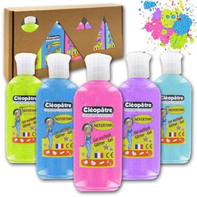 Coffret de 5 Gels Pailletés Néons 100ml - CLÉOPÂTRE