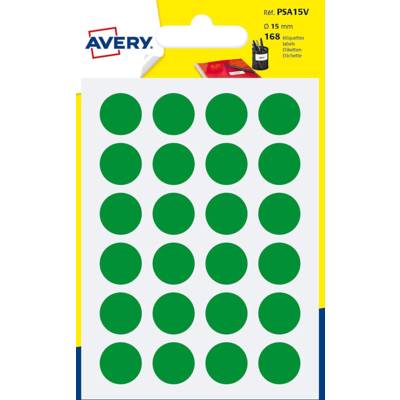 Sachet de 168 pastilles Ø15 mm. Ecriture manuelle Vert - AVERY