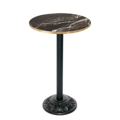 Mange-debout pied noir Ø60cm marbre royal chant laiton - intérieur - RestooTab