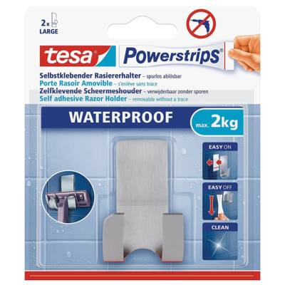 Porte Rasoir Powerstrip "WAVE" WATERPROOF Acier - TESA