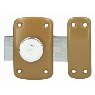 Verrou à bouton YALE Ø cylindre 23 mm longueur 45 mm - Marron doré - YV10 - 16383000