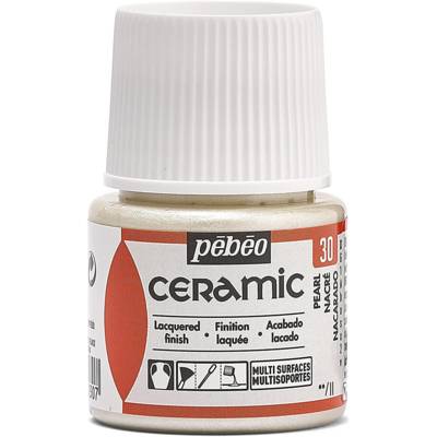 Flacon 45 ml peinture CERAMIC faïence et multi support finition laque Nacre - PÉBÉO