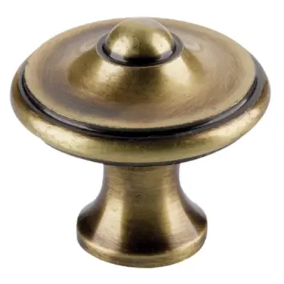 Bouton Lyonnais Ø 30 mm acier vieux laiton - DUBOIS SAS