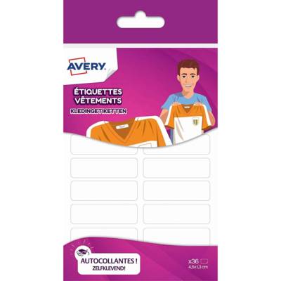 Pack de 36 étiquettes blanches vêtements - 45 x 13 mm - AVERY