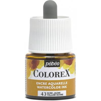 Flacon 45ml Encre COLOREX Aquarelle OCRE JAUNE - PÉBÉO