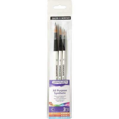 Set de 3 pinceaux synthétiques ronds - DALER ROWNEY