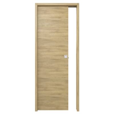 Porte coulissante pleine BERING décor chêne naturel - 204 x 73 cm - tire - Gedimat - SOGAL
