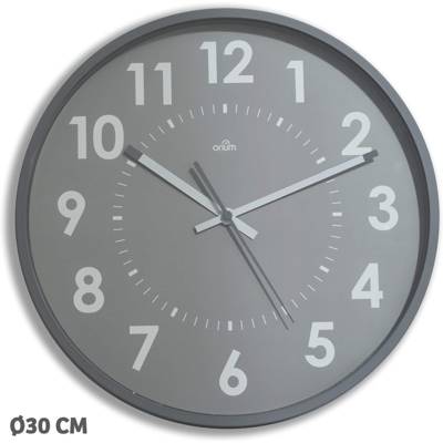 Horloge murale silencieuse quartz diam 30 cm gris Aluminium - ORIUM
