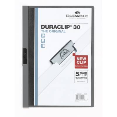Chemises à clip DURACLIP ORIGINAL 30, format A4, Anthracite - DURABLE