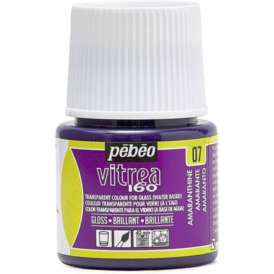Flacon 45ml peinture Vitrea 160 brillante pour verre AMARANTHE - PÉBÉO