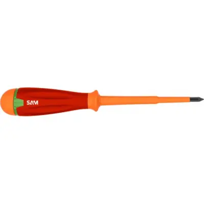 Tournevis pozidriv isolé 1000V NDEG. 2x125 mm - SAM OUTILLAGE - ZTC-2PZ125