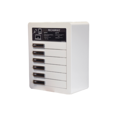Borne de recharge murale 6 casiers téléphone et PC Intégral 6 - ChargeBox France
