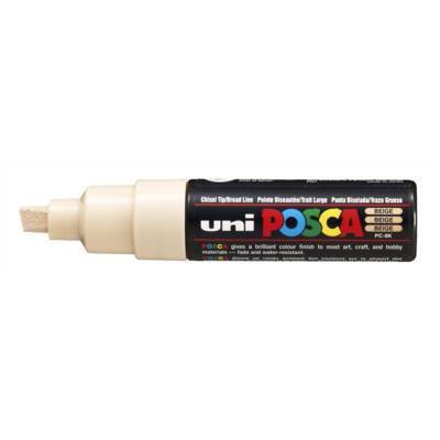 Marqueur pointe large biseautée pc8k 8mm beige - POSCA
