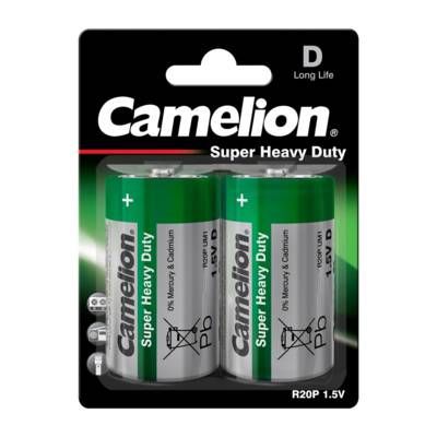Pack de 2 piles Super Heavy Duty R20/D - CAMELION