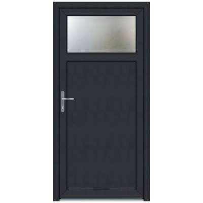 Porte de service PVC VALETTE gris anthracite 7016 dormant 60 mm - 200 x 80 cm - Gedimat - EUROPEN