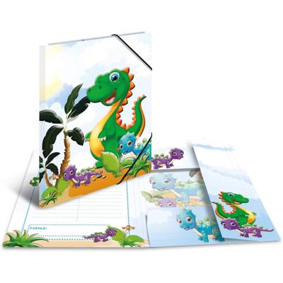 Chemise Carton Rigide DIN A3 avec Rabats et Elastiques Dino - HERMA
