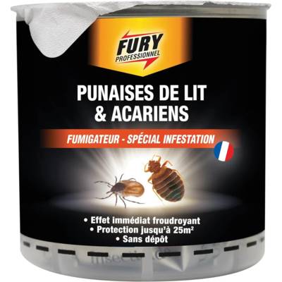 Cartouche Fumigateur Spécial Punaises de lit et Acariens 25m2 - FURY