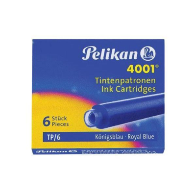 Etui de 6 Cartouches d'encre 4001 TP/6 Bleu noir - Pelikan