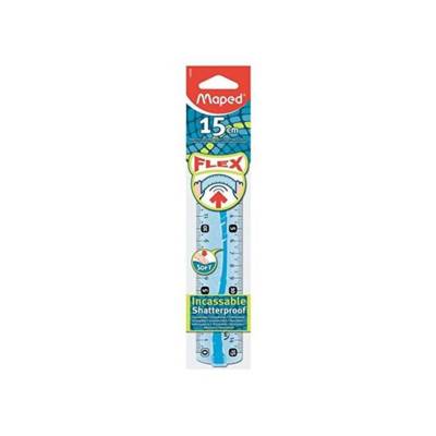 Règle plate Incassable Flex 15 cm Bleu ou Vert - MAPED