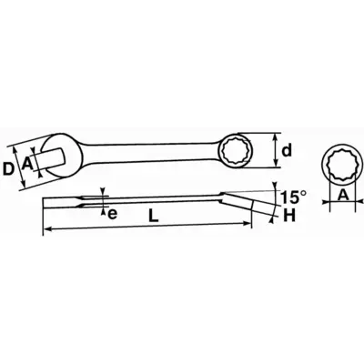 Cle mixte 19 mm SAM - 50A19 - SAM OUTILLAGE