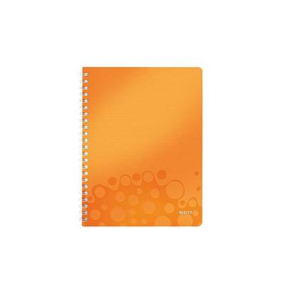 Cahier WOW A4 80 pages ligné Orange métallisé - Leitz
