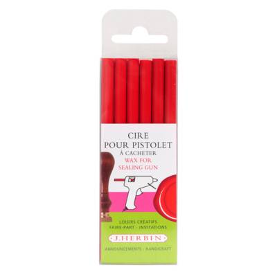 6 Batons de cire pour pistolet Rouge - HERBIN