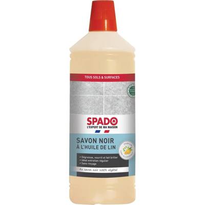 Flacon 1 Litre Savon noir à l'huile de lin - Dégraisse, nourrit et brille - SPADO