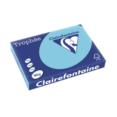Ramette 500 Feuilles Papier 80g A3 420x297 mm Certifié FSC Bleu alizé - CLAIREFONTAINE