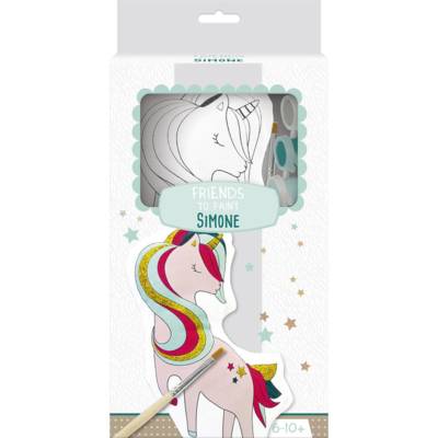Kit Créatif Enfant - Doudou en coton Imprimé à Peindre - SIMONE LA LICORNE - AVENUE MANDARINE