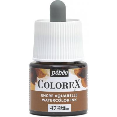 Flacon 45ml Peinture Encre Aquarelle COLOREX Tabac - PÉBÉO