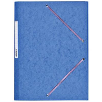 Chemise Carte Lustée 7/10ème 24 x 32 cm à rabats très résistante avec élastiques Bleu - COUTAL