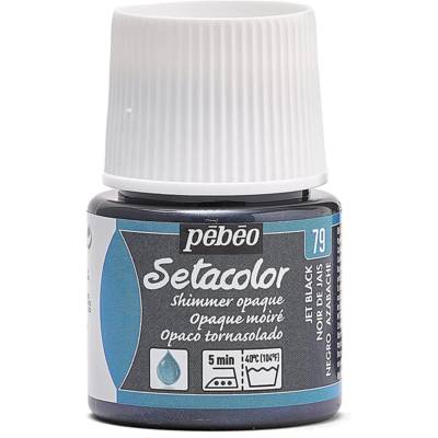 Flacon 45 ml Peinture SETACOLOR opaque pour textiles NOIR JAIS moiré - PÉBÉO