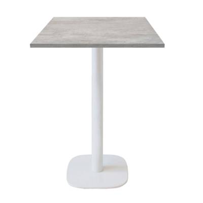 Mange-debout pied blanc 60x60cm beton naturel - intérieur - RestooTab