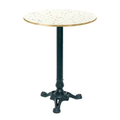 Mange-debout pied noir Ø60cm terrazzo cassata chant laiton - intérieur - RestooTab