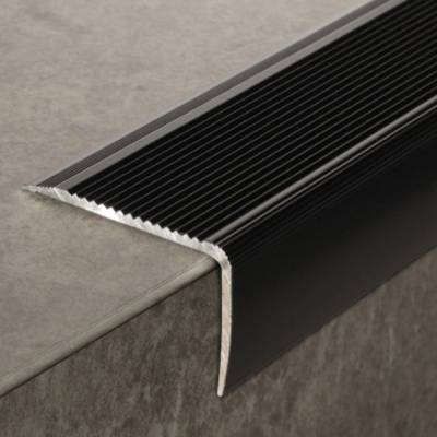Nez de marche strié 44V A adhésivé profil tape M 50 x 32 mm - 3 m - noir - Gedimat - DINAC