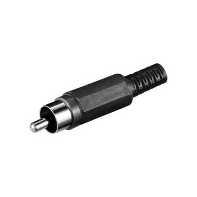 Fiche Audio RCA Mâle à Souder avec Protection de Câble Noir - GOOBAY