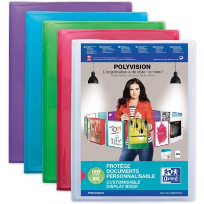 Protège-documents Polyvision personnalisable 60 Poches 120 vues Coloris Aléatoire - OXFORD