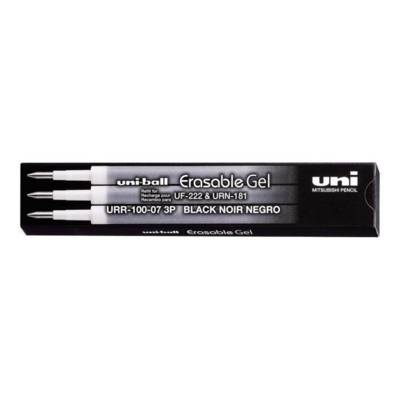 Set de 3 recharges ERASABLE Gel effaçable URR100/07 N Noir - UNI-BALL