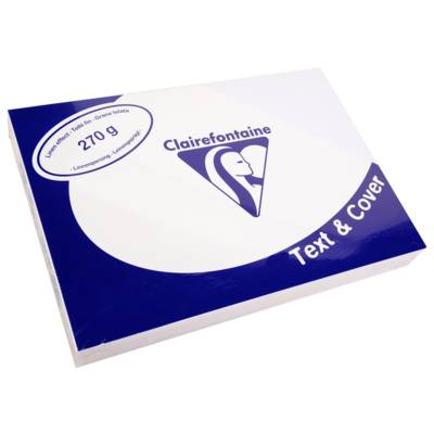 Paquet de 100 Couvertures reliure Text&Cover Toilé 270g A4 210x297 mm Blanc - CLAIREFONTAINE