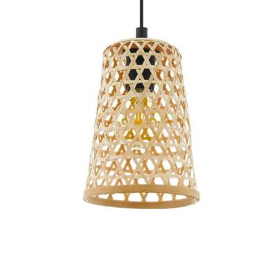 Suspension CLAVERDON D180 noir/ bois E27 - 40W - Gedimat - EGLO