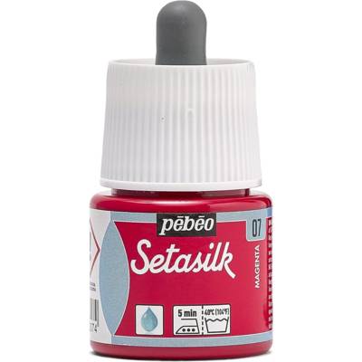 Flacon 45ml Setasilk Peinture sur Soie - Bouchon Pipette Magenta - PÉBÉO