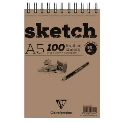 Bloc Sketch croquis RI 14,8X21 90g 100 feuilles blanc - CLAIREFONTAINE