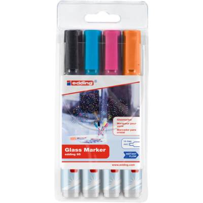 Marqueur pour verre 95 Etui de 4 Assorti 1,5-3 mm - EDDING