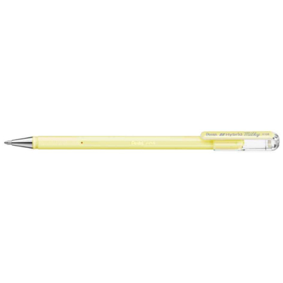 Stylo roller à encre gel Hybrid Milky, jaune pastel - Pentel